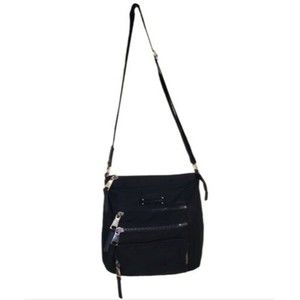 Black Adrienne Vittadini Large Cross Overnight Carry on Bag